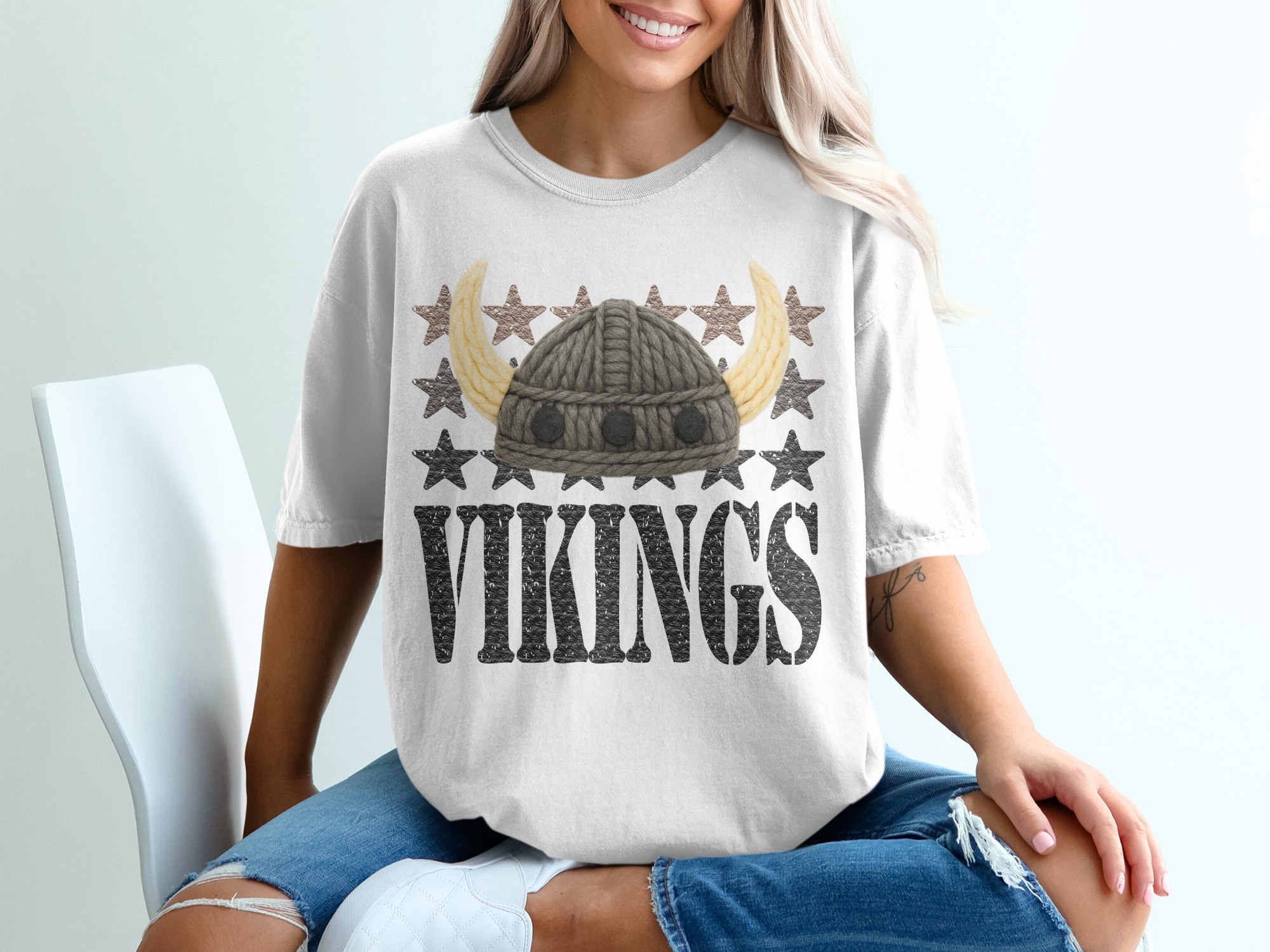 Vikings T-Shirt, Norse Warrior, Horned Helmet, Starry, Ancient Culture, Viking Fan, Viking Gift, Strong, Powerful, Historic