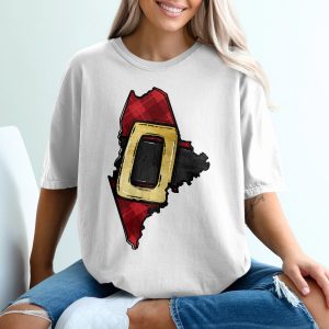 Maine Santa Belt T-Shirt, Christmas Maine, Plaid, Gold Buckle, Holiday Shirt, Maine Gifts, Maine Pride, Santa Claus, Festive Apparel