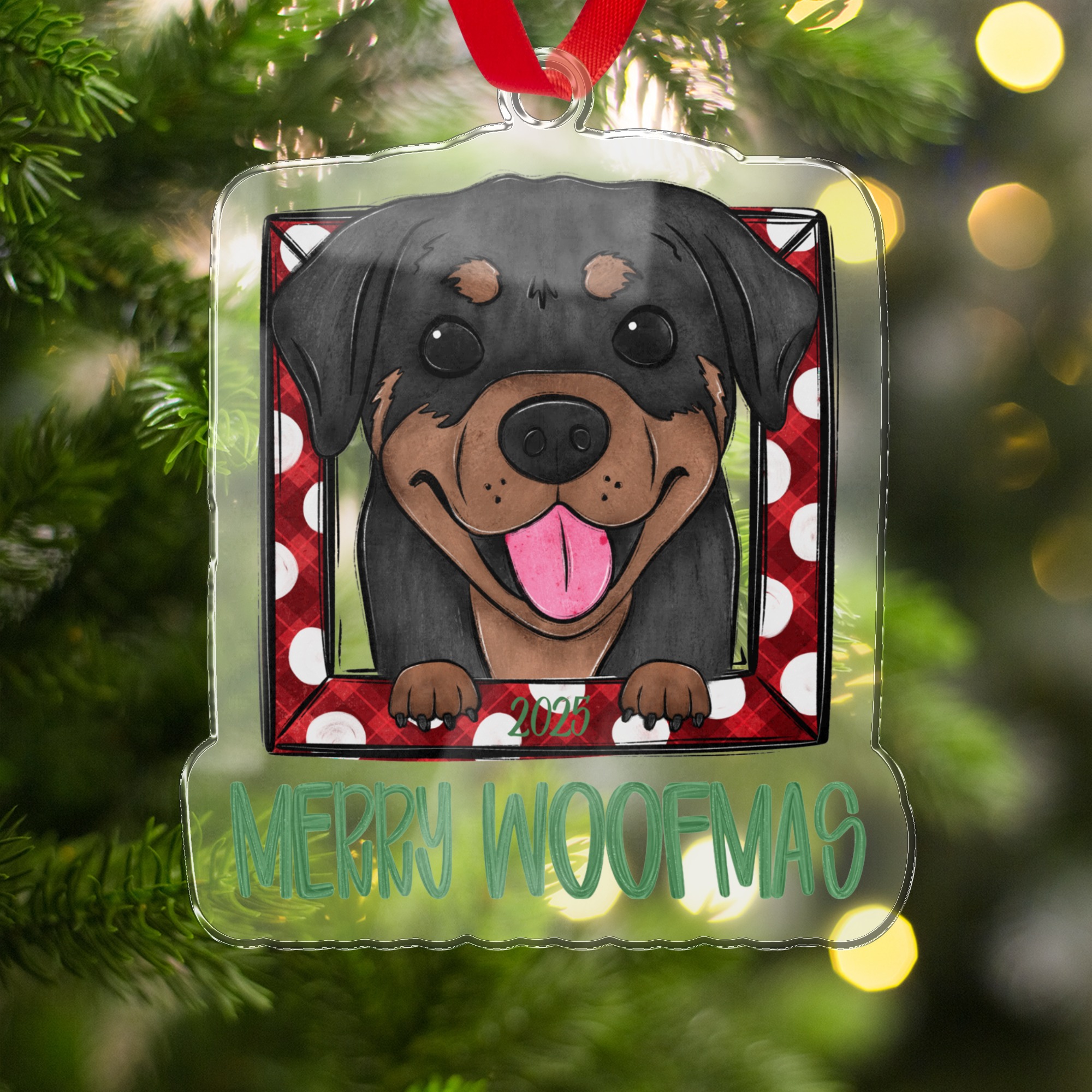 Cute Dog 2025 Ornament, Merry Woofmas Holiday Decor, Christmas Tree Decoration, Dog Lovers Gift, Festive Pet Keepsake, Seasonal Ornament