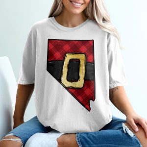 Nevada Santa Belt Christmas T-Shirt, State Pride Tee, Plaid Holiday Shirt, Unique Gift Idea, Festive Apparel, Nevada Souvenir