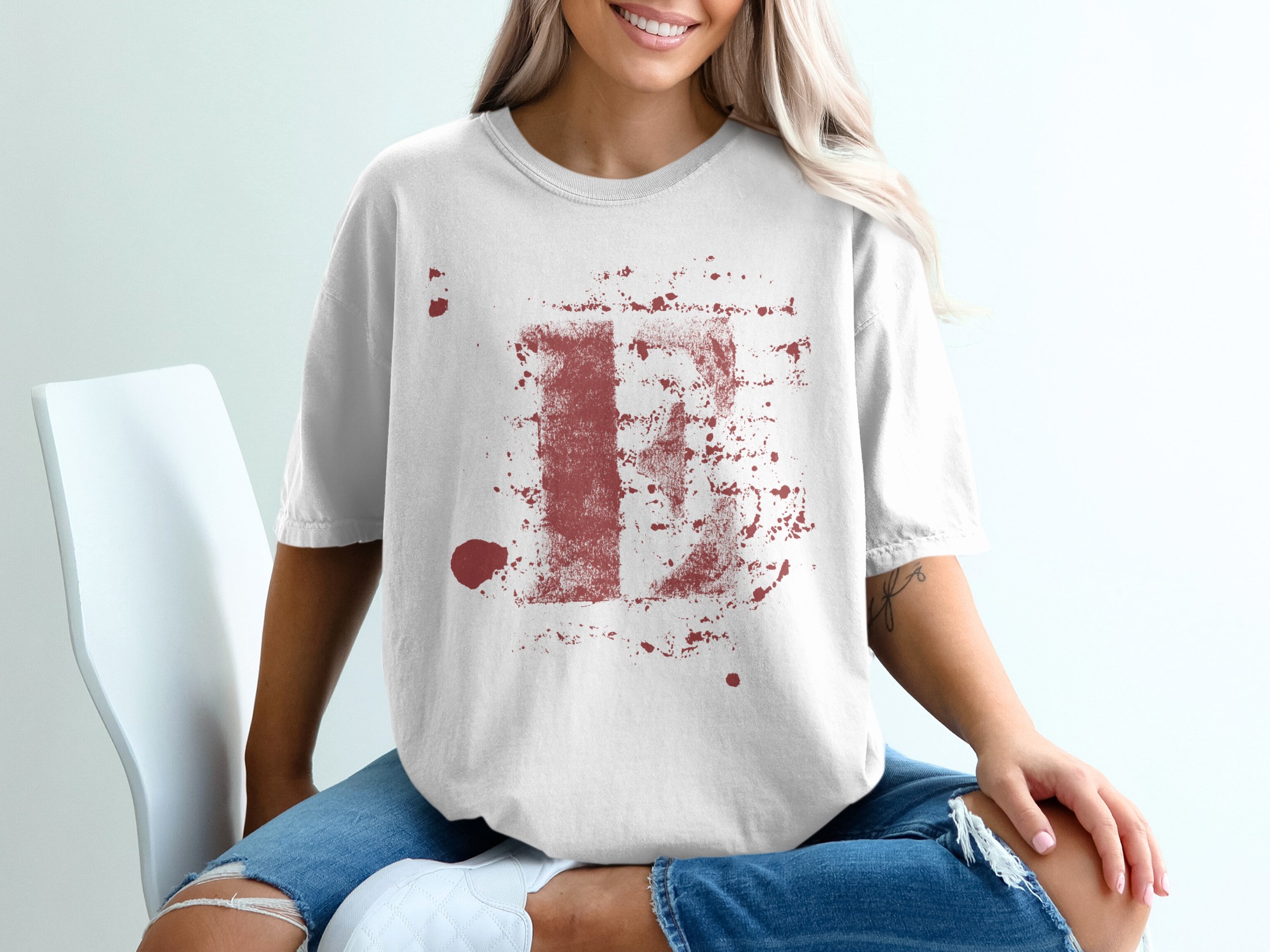 Grunge T-Shirt, Abstract Graphic Tee, Textured Design Shirt, Unique Artsy Top, Modern Style Clothing, Urban Fashion Tee, Distressed Print