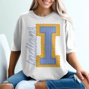 Indiana Mascot T-Shirt, Seersucker Letter I Shirt, Change Your Colors, Custom Indiana Shirt, Indiana Pride T-Shirt
