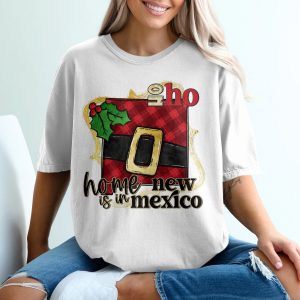 Home Is In New Mexico Santa T-Shirt, Christmas T-Shirt, Funny Christmas T-Shirt, Santa Belt, New Mexico, Christmas Gift Idea