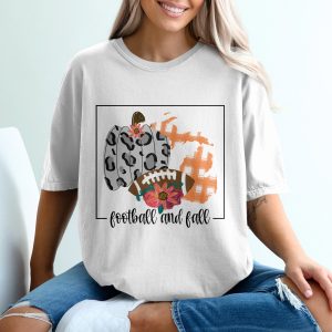 Football And Fall T-Shirt, Leopard Pumpkin Shirt, Michigan Autumn Top, Cute Game Day Tee, Sport Season Shirt, Trendy Fall Outfit