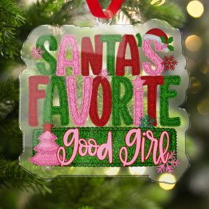 Santa's Favorite Good Girl Ornament, Cute Christmas Ornament, Christmas Tree Decor, Holiday Decoration, Gift for Daughter, Xmas Ornament