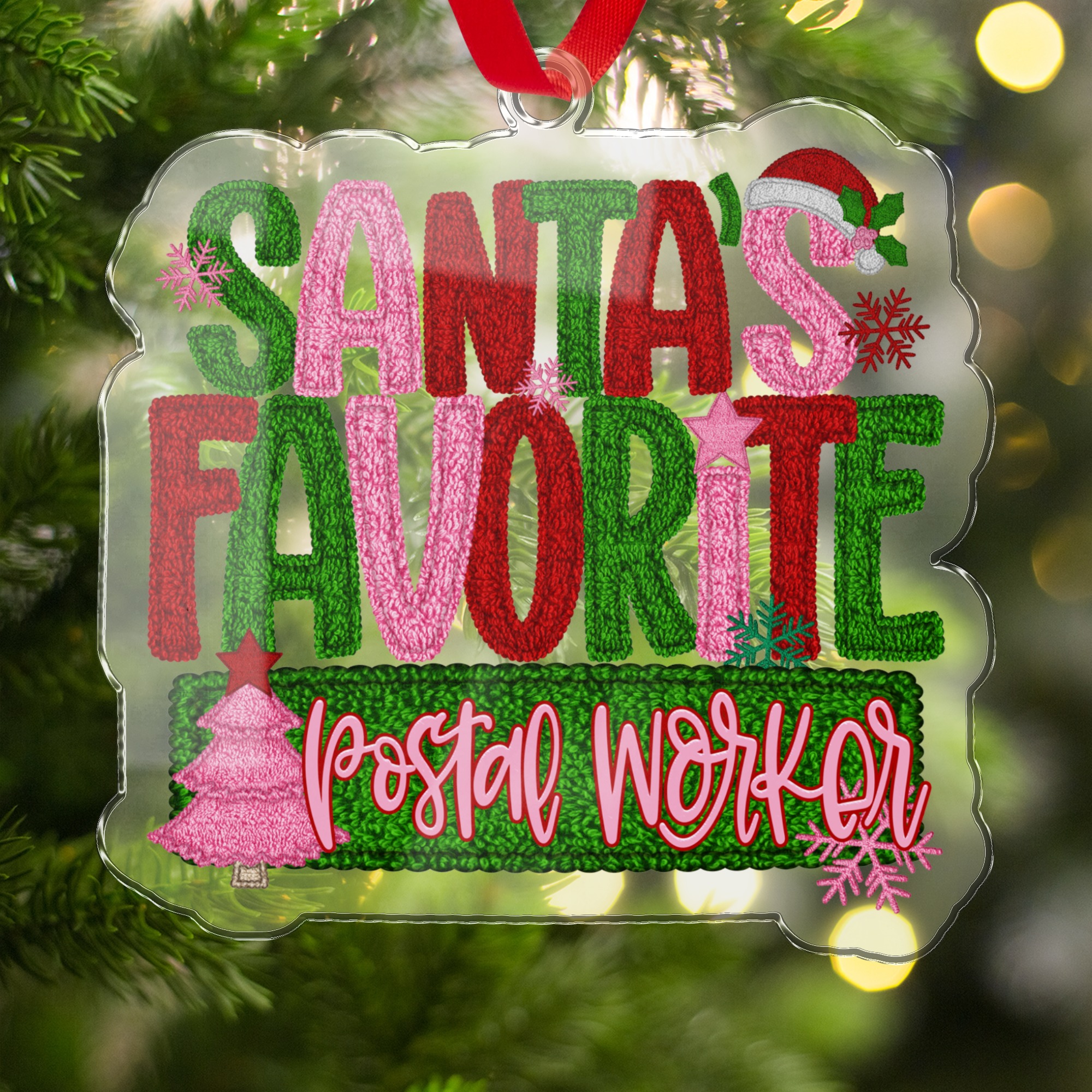Christmas Ornament Santa's Favorite Postal Worker Gift Holiday Decoration Unique Present for Mail Carrier Seasonal Cheer