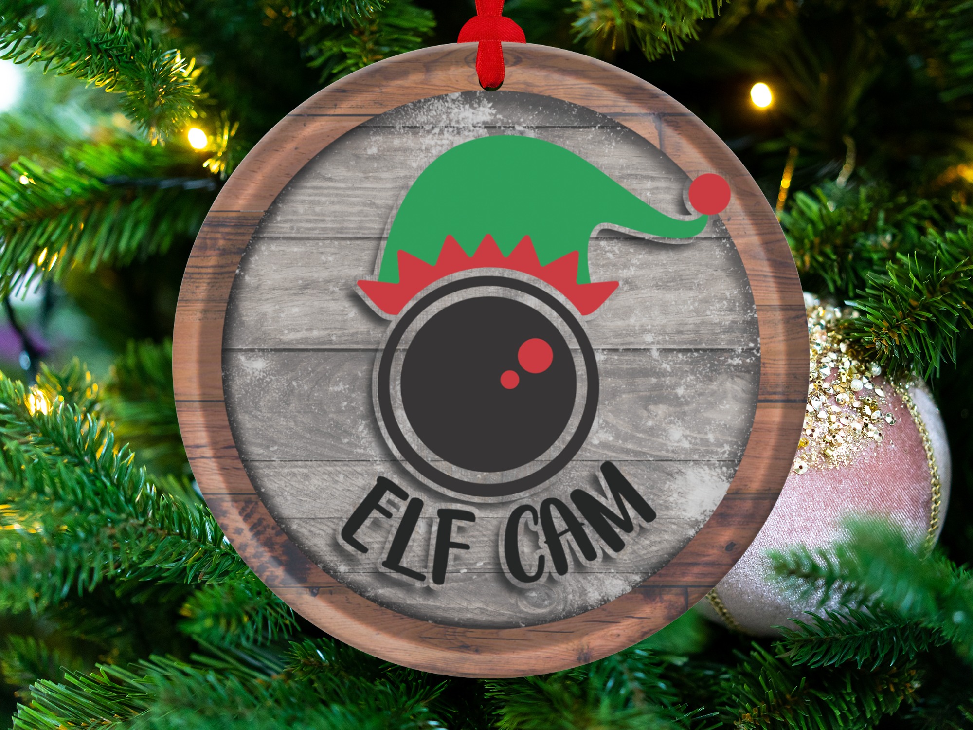 Elf Cam Ornament, Funny Christmas Ornament, Holiday Decoration, Festive Ornament, Elf Surveillance, Xmas Gift Idea, Gift For Family