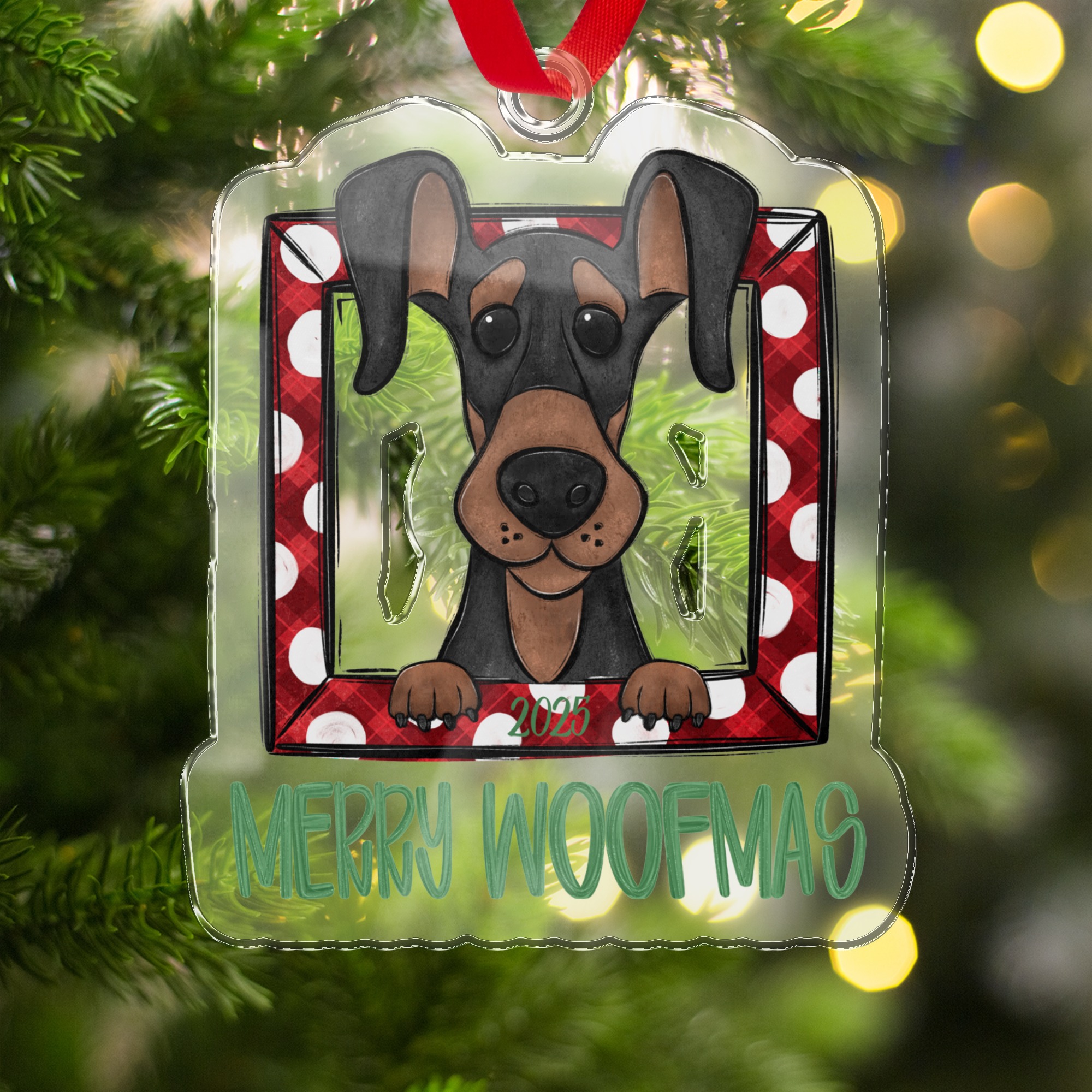 Merry Woofmas Dog Ornament Gift, Cute Dog Christmas Tree Decoration, Holiday Pet Lover Ornament, 2025 Dog Ornament, Dog Lover Gift