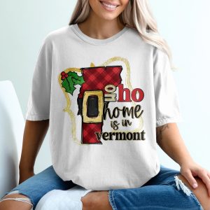 Home Is In Vermont T-Shirt, Santa Belt Vermont, Christmas T-Shirt, Holiday Season Tee, Vermont Gift, State Pride Shirt