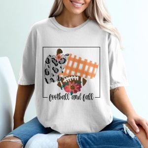 Football and Fall T Shirt, Autumn TShirt, Leopard Pumpkin T Shirt, Plaid Shirt, Floral Football T Shirt, Trendy Thanksgiving Tee Shirt