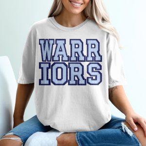 Custom Warriors Seersucker T-Shirt, Change Your Colors, Mascot Team TShirt, Personalized Fan Gear