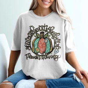 Heartfelt Blessings T-Shirt, Thanksgiving Tee, Pumpkin Shirt, Fall Apparel, Harvest Shirt, Autumn Clothes, Festive Gift, Family T-Shirt