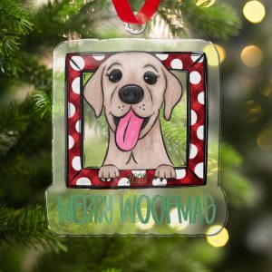 Merry Woofmas 2025 Ornament, Cute Dog Christmas Decoration, Labrador Retriever Holiday Decor, Pet Lovers Festive Gift Idea