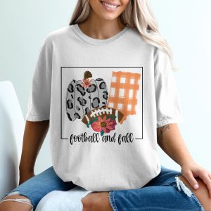 Football and Fall T-Shirt, Autumn Pumpkin Shirt, Floral Football Tee, Thanksgiving Shirt, Game Day Shirt, Cute Fall Shirt, Trendy Shirt