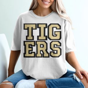 Tigers Mascot Seersucker T-Shirt, Custom Team Colors, Change Your Colors T Shirt, Mascot Shirt