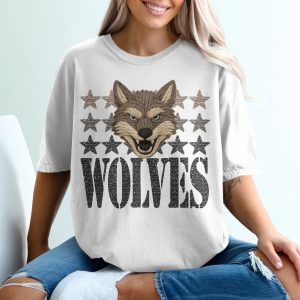 Wolves T-Shirt, Fierce Wolf Graphic Tee, Animal Lover Shirt, Starry Wolf Tee, Unique Wolf Design TShirt, Stylish Wolf Tee, Unisex TShirt