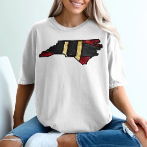 North Carolina T-Shirt, NC State Pride, Plaid Gold Tee, Black and Gold NC Shirt, North Carolina Gift, Southern State Shirt, NC Lover Tee
