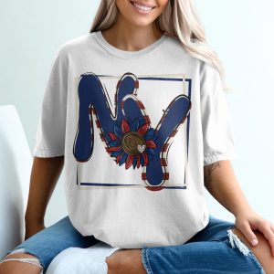 Ny Initial T-Shirt, usa Flag Sunflower Tee, Patriotic ny Shirt, America Love, New York T Shirt, Floral Heart Initial Shirt, Custom ny Gift
