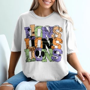 Halloween T-Shirt, Spooky Season, Skull, Stars, Festive, Trendy Design, Cute Bow, Colorful, Trick or Treat, Halloween Party, Unisex T Shirt