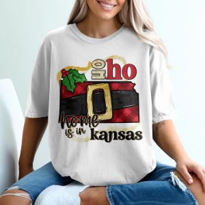 Home Is In Kansas T-Shirt, Kansas Christmas Shirt, Funny Christmas Shirt, Kansas State Shirt, Kansas Lover Gift, Holiday T-Shirt
