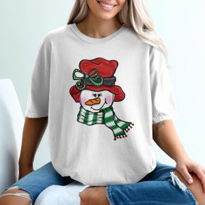Festive Snowman T-Shirt, Cute Holiday Shirt, Christmas Graphic Tee, Winter Apparel, Holiday Clothing, Xmas Gift Idea, Winter Fun Shirt
