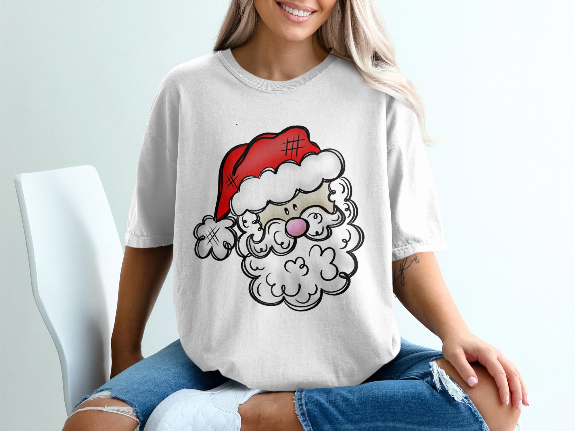 Santa Claus T-Shirt, Cute Christmas Tee, Holiday Season Shirt, Festive Apparel, Santa Graphic, Christmas Gift, Seasonal Design, Party Shirt