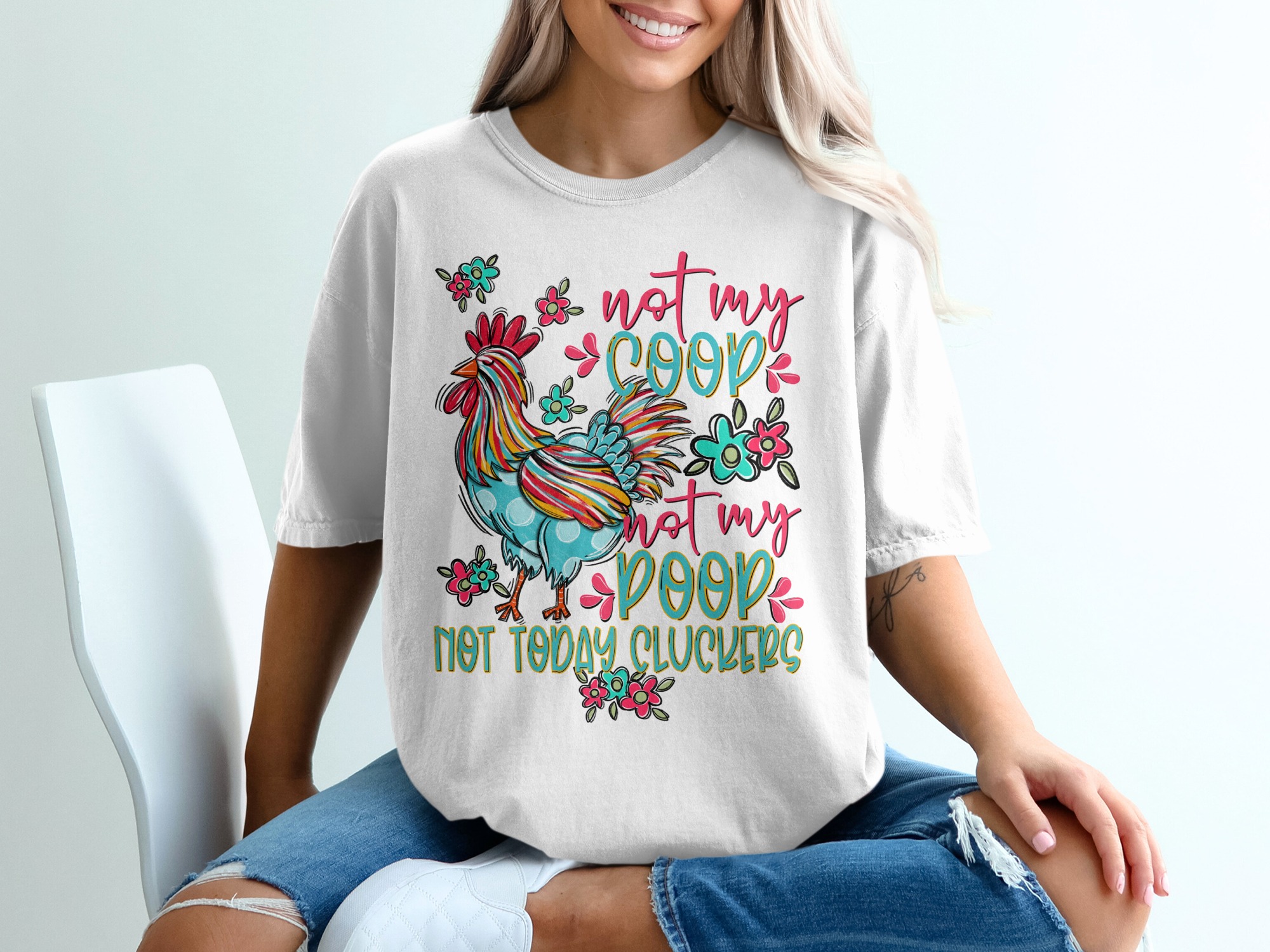 Funny Chicken T Shirt, Not My Coop Not My Poop, Cluckers Shirt, Cute Farm Tee, Rooster Shirt, Gift for Chicken Lovers, Hen Shirt