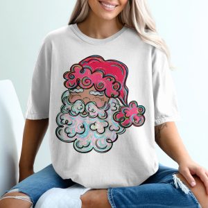 Whimsical Santa T-Shirt, Colorful Christmas Tee, Festive Santa Claus Shirt, Holiday Gift Tee, Cute Santa Tee, Trendy Christmas Shirt