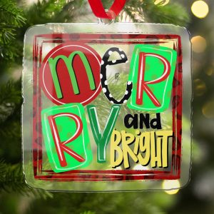 Merry and Bright Ornament, Holiday Cheer, Christmas Decor, Festive Ornament, Seasonal Gift, Home Decoration