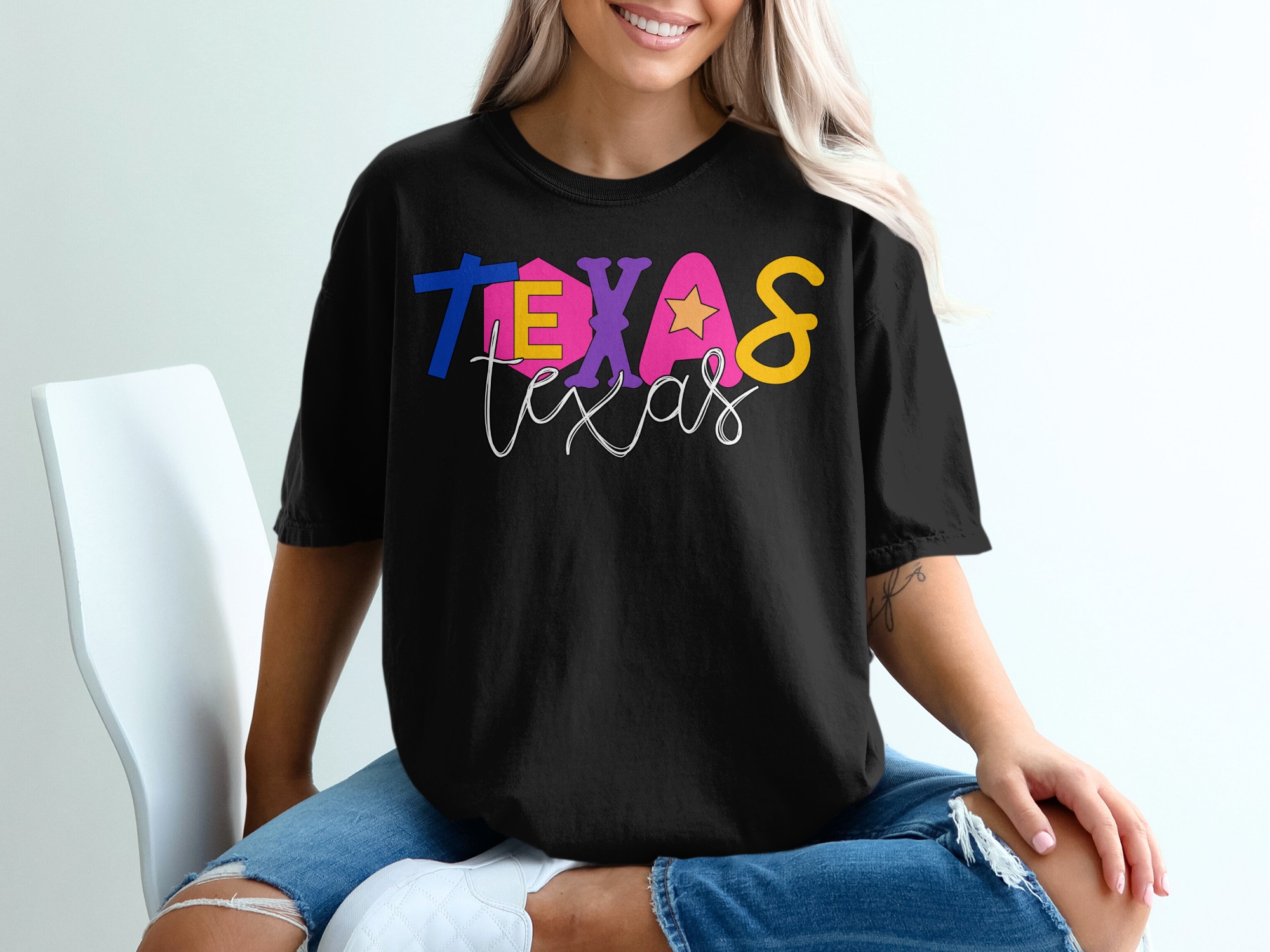 Texas T-Shirt, Colorful State Tee, Lone Star Pride, Texas Graphic T Shirt, Travel Gift Tee, Texan Souvenir Shirt, USA State T-Shirt - Image 2