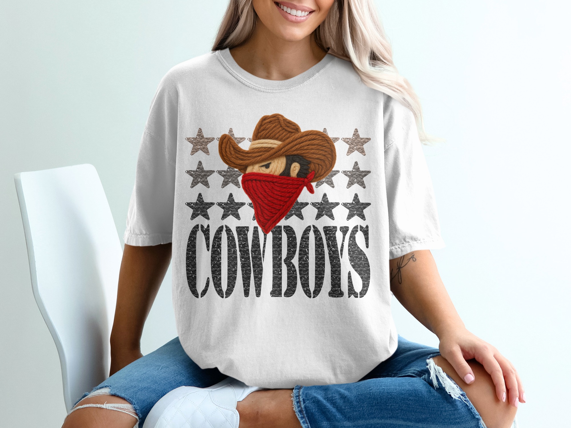 Cowboy T Shirt, Wild West Tee, Western Style Shirt, Bandit Cowboy Shirt, Vintage Cowboy Tee, Star Cowboys T-Shirt