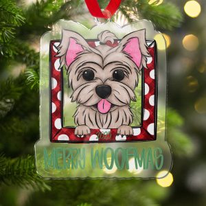 Custom Dog Christmas Ornament, Merry Woofmas 2025, Adorable Puppy Holiday Decoration, Cute Puppy Keepsake, Pet Lover Gift, Festive Doggy