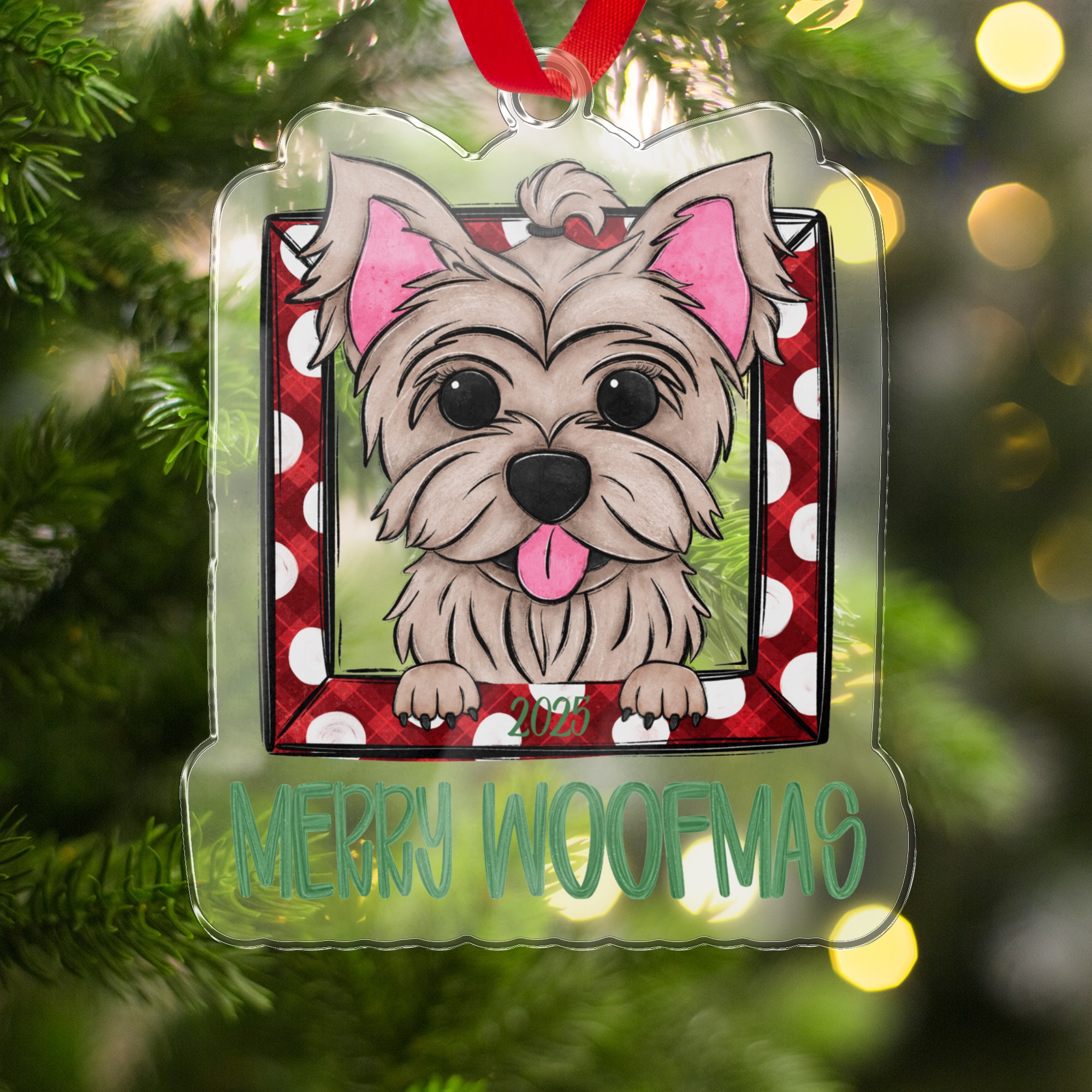 Custom Dog Christmas Ornament, Merry Woofmas 2025, Adorable Puppy Holiday Decoration, Cute Puppy Keepsake, Pet Lover Gift, Festive Doggy