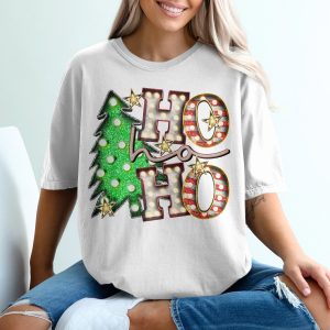 Ho Ho Ho T-Shirt, Christmas Shirt, Holiday Shirt, Festive Tee, Christmas Tree Shirt, Star Shirt, Festive Cheer T-Shirt, Cute Shirt