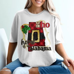Alabama Christmas T-Shirt, Home State Holiday Tee, Ho Ho Ho, Santa Belt, Alabama Gift, Southern Christmas, Christmas Gift, Holiday Shirt