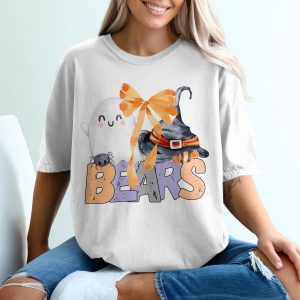 Halloween Bears T-Shirt, Cute Ghost Tee, Spooky Season Shirt, Witch Hat Gift, Fun Bear Design, Kids Halloween Party, Autumn Tee