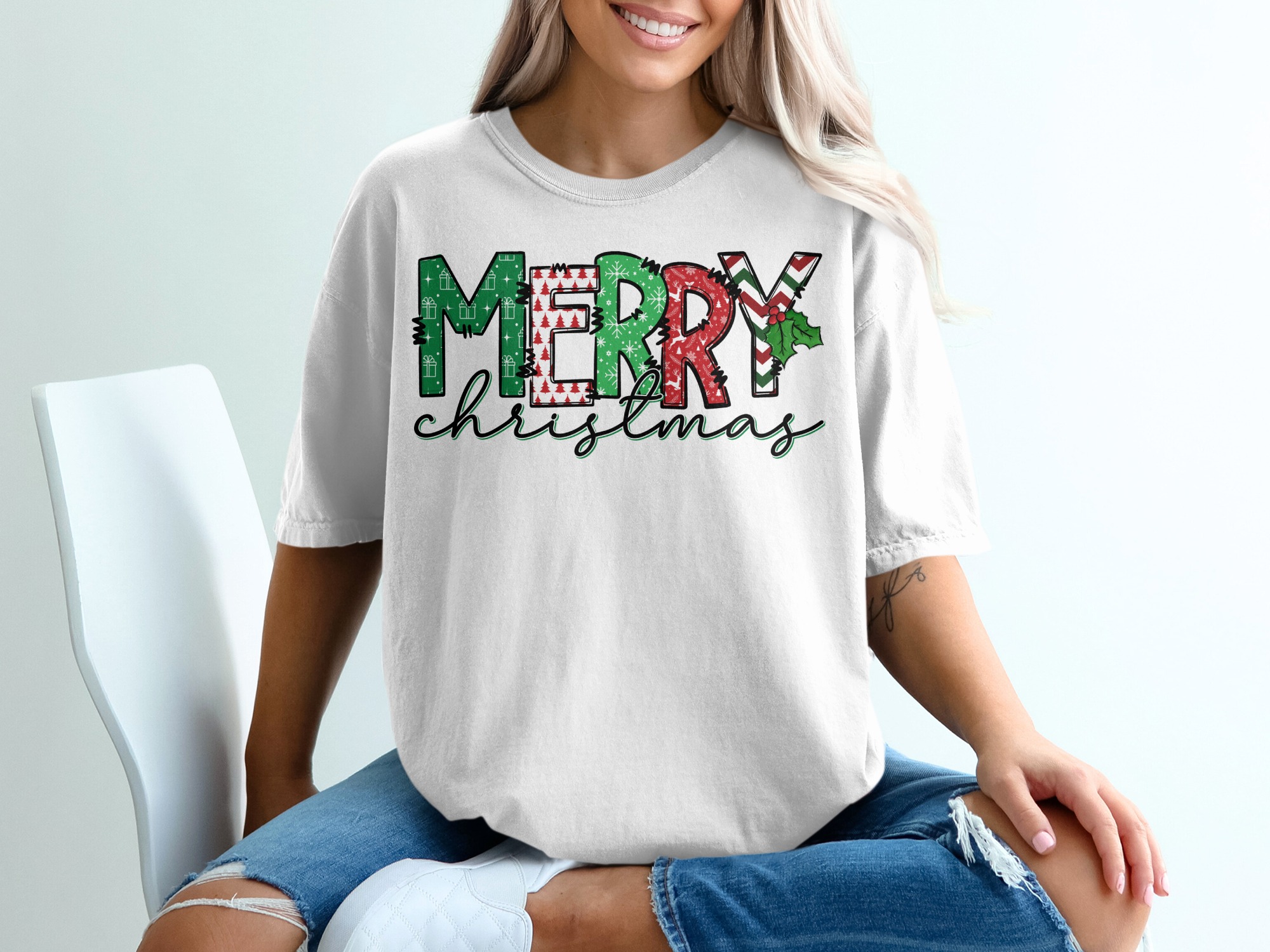 Merry Christmas T-Shirt, Holiday Tee, Festive Shirt, Christmas Gift, Seasonal Clothing, Graphic Tee, Unique Design, Xmas Apparel (136)