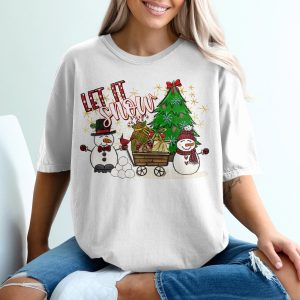 Let It Snow T-Shirt, Christmas T-Shirt, Snowman Tee, Holiday T-Shirt, Christmas Tree Shirt, Winter T-Shirt, Festive Shirt