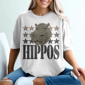 Hippo T-Shirt, Starry Hippo Shirt, Cute Hippo Gift, Hippopotamus Tee, Animal Lover Shirt, Star Hippo, Graphic Tee, Trendy T-Shirt