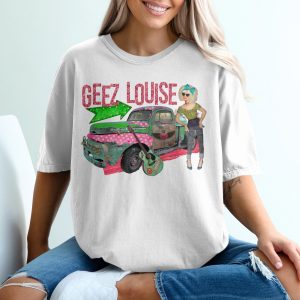 Geez Louise T-Shirt, Vintage Truck Tee, Pin Up Girl Shirt, Guitar T Shirt, Retro Style, Cool Novelty Tee, Unique Design T Shirt
