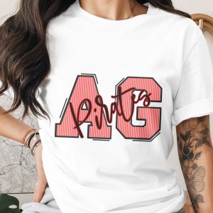 AG Pirates Design Sublimation Digital Download, DTF, Team Mascot, School Spirit, Red and Black, Easy to Use, Instant Download