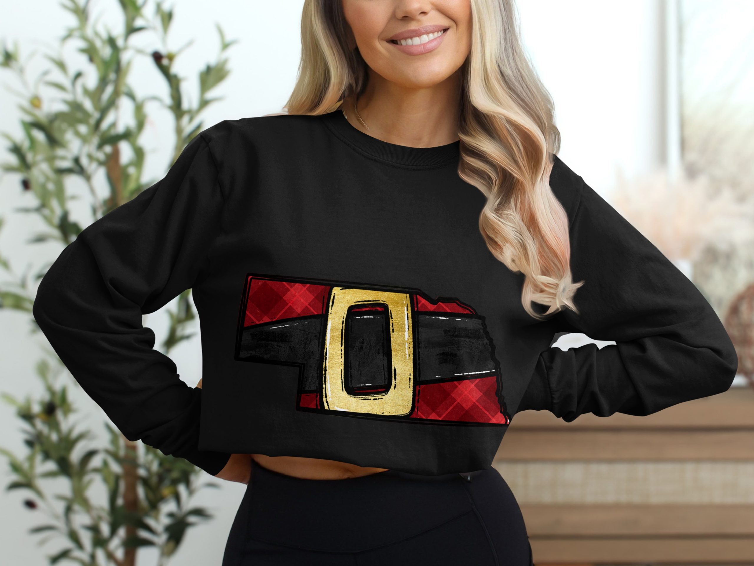Nebraska Santa Belt Long Sleeve T-Shirt, Holiday Apparel, State Pride, Christmas Gift Idea, Festive Shirt, Winter Fashion - Image 2