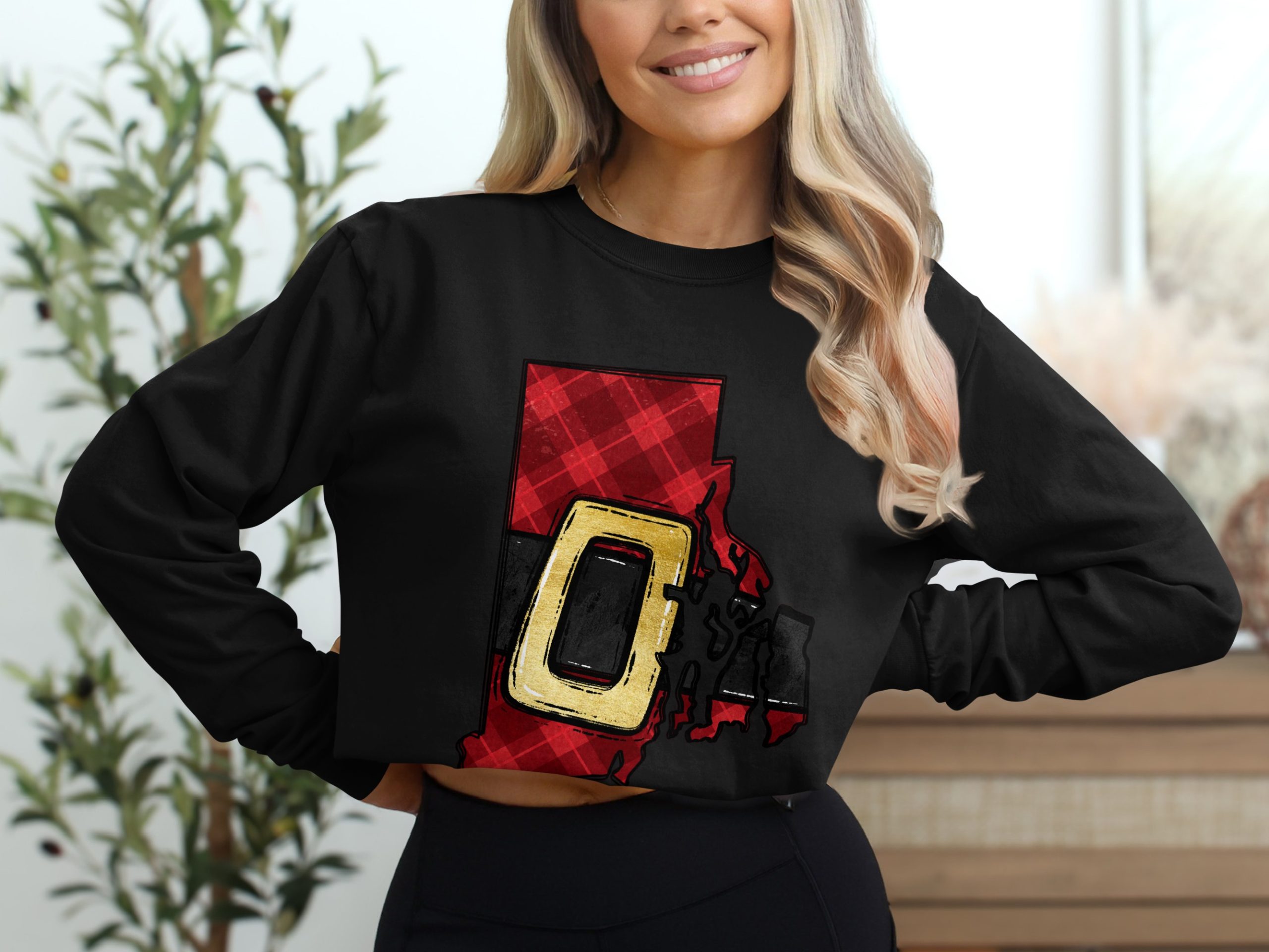 Rhode Island Santa Belt Long Sleeve T-Shirt, Christmas State Pride Apparel, Holiday Graphic Tee, Rhode Island Gift Idea - Image 2