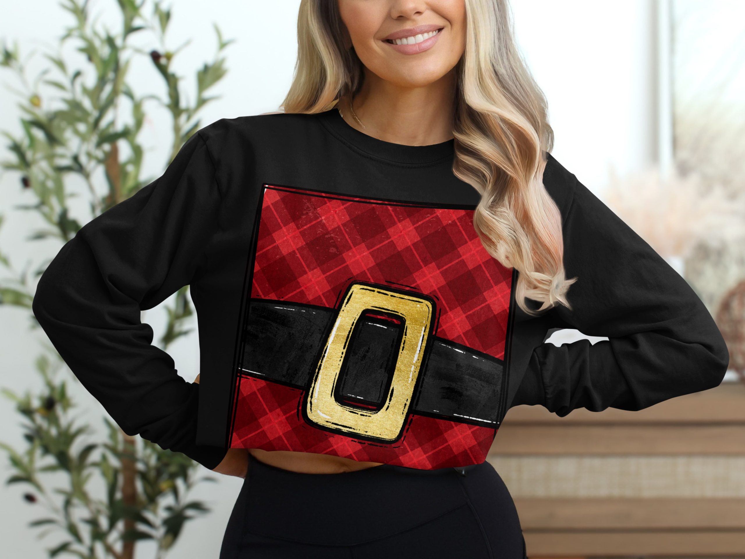 New Mexico Santa Belt Long Sleeve T-Shirt, Holiday Tee, NM Christmas Shirt, NM Gift, Southwestern Christmas, Unique Christmas Tee - Image 2