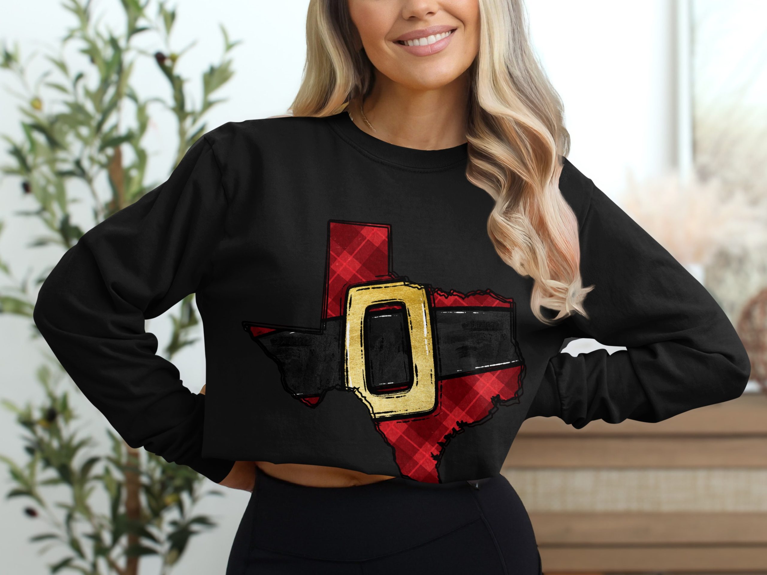 Texas Santa Belt Long Sleeve T-Shirt, Texas Christmas Shirt, State Pride Shirt, Holiday Tee, Texan Gift - Image 2