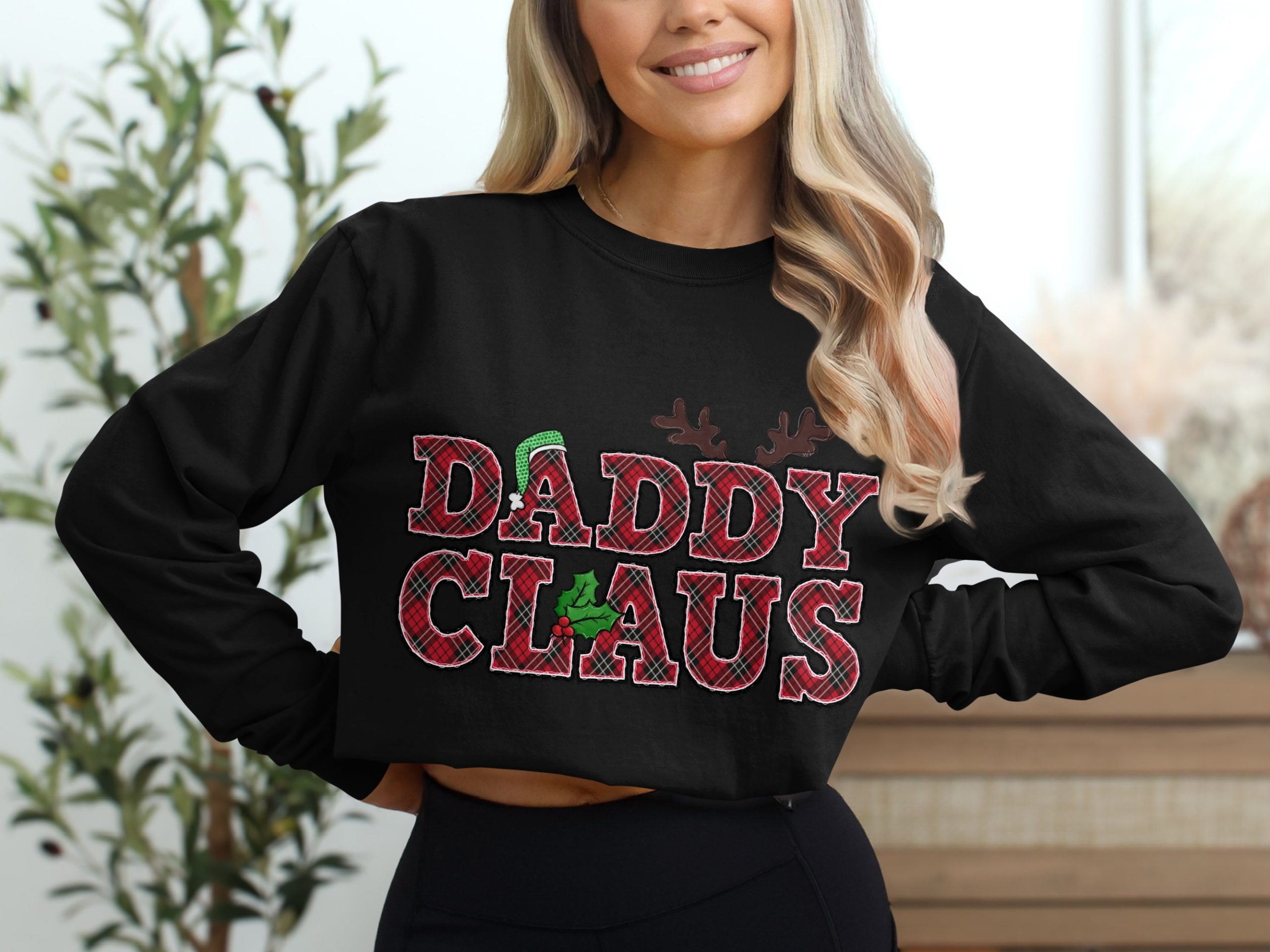 Daddy Claus Long Sleeve T-Shirt, Holiday Tee, Christmas Gift for Dad, Festive Long Sleeve, Papa Santa Shirt, Christmas Apparel - Image 2