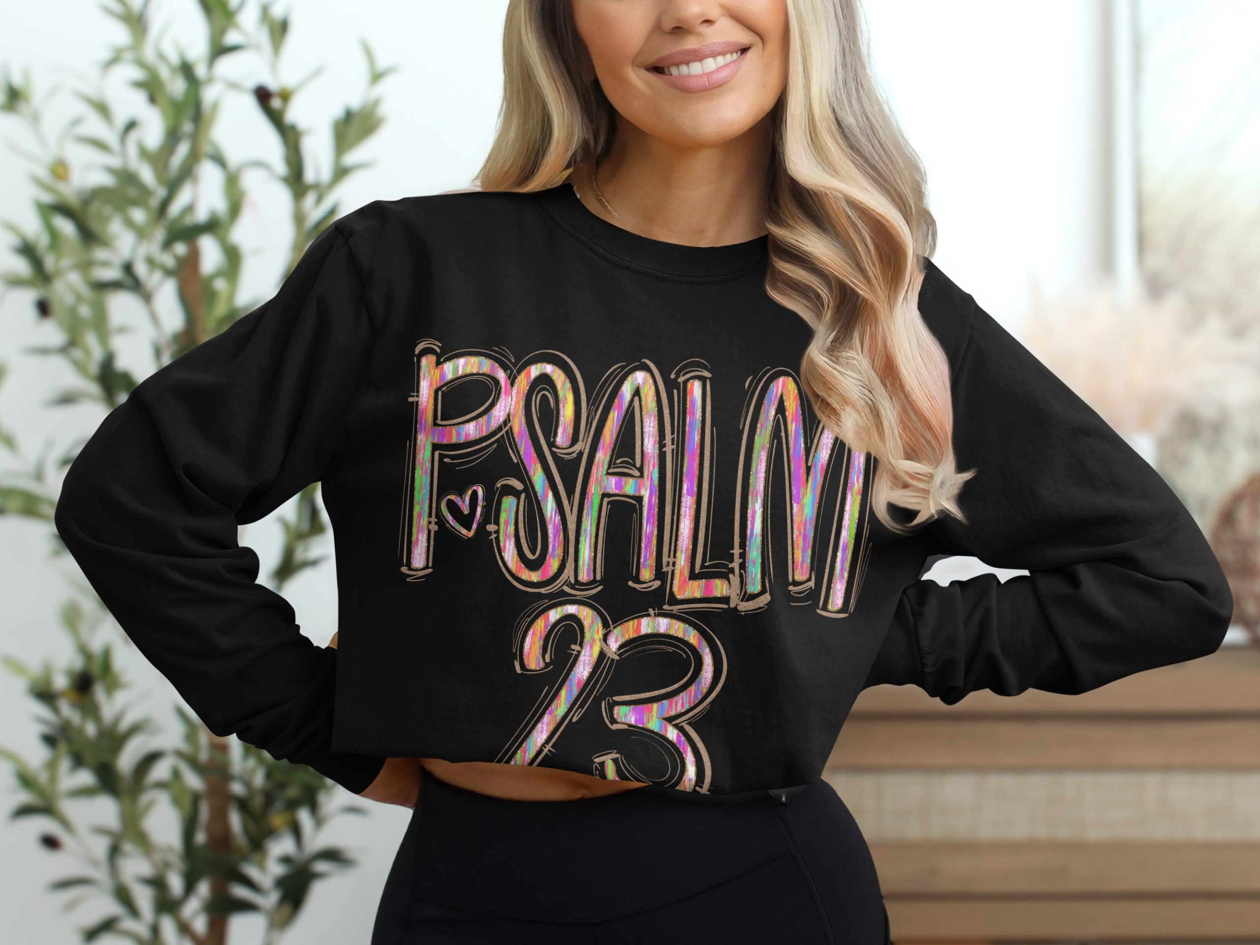 Psalm 23 T-Shirt, Bible Verse Shirt, Christian Apparel, Religious Tee, Colorful Graphic Design, Scripture Shirt, Faith Gift, Jesus Shirt - Image 2