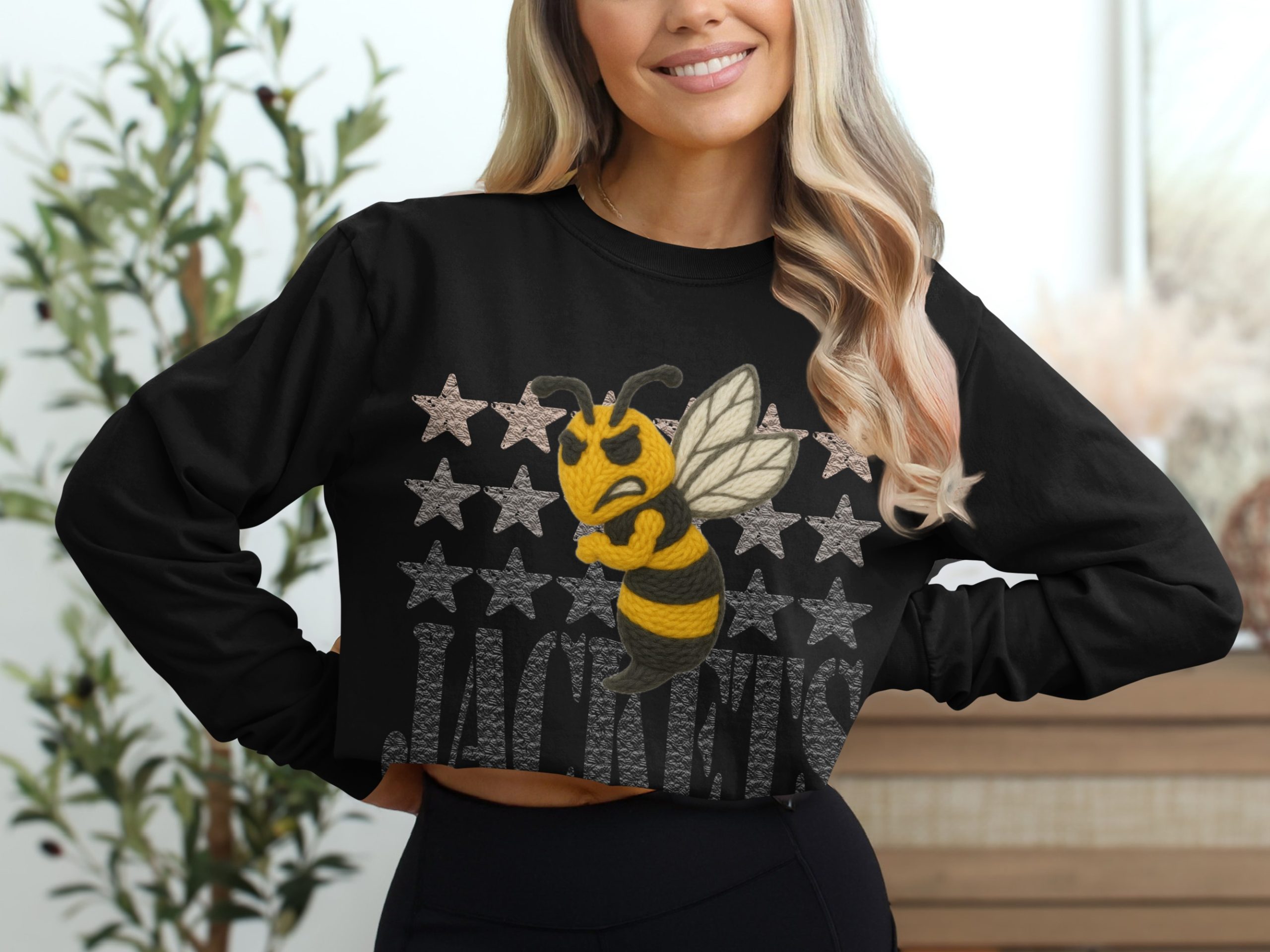 Jackets Angry Bee T-Shirt, Sports Fan Apparel, Team Mascot Tee, Vintage Style Design, Gift for Supporters, Fan Gift T-Shirt - Image 2