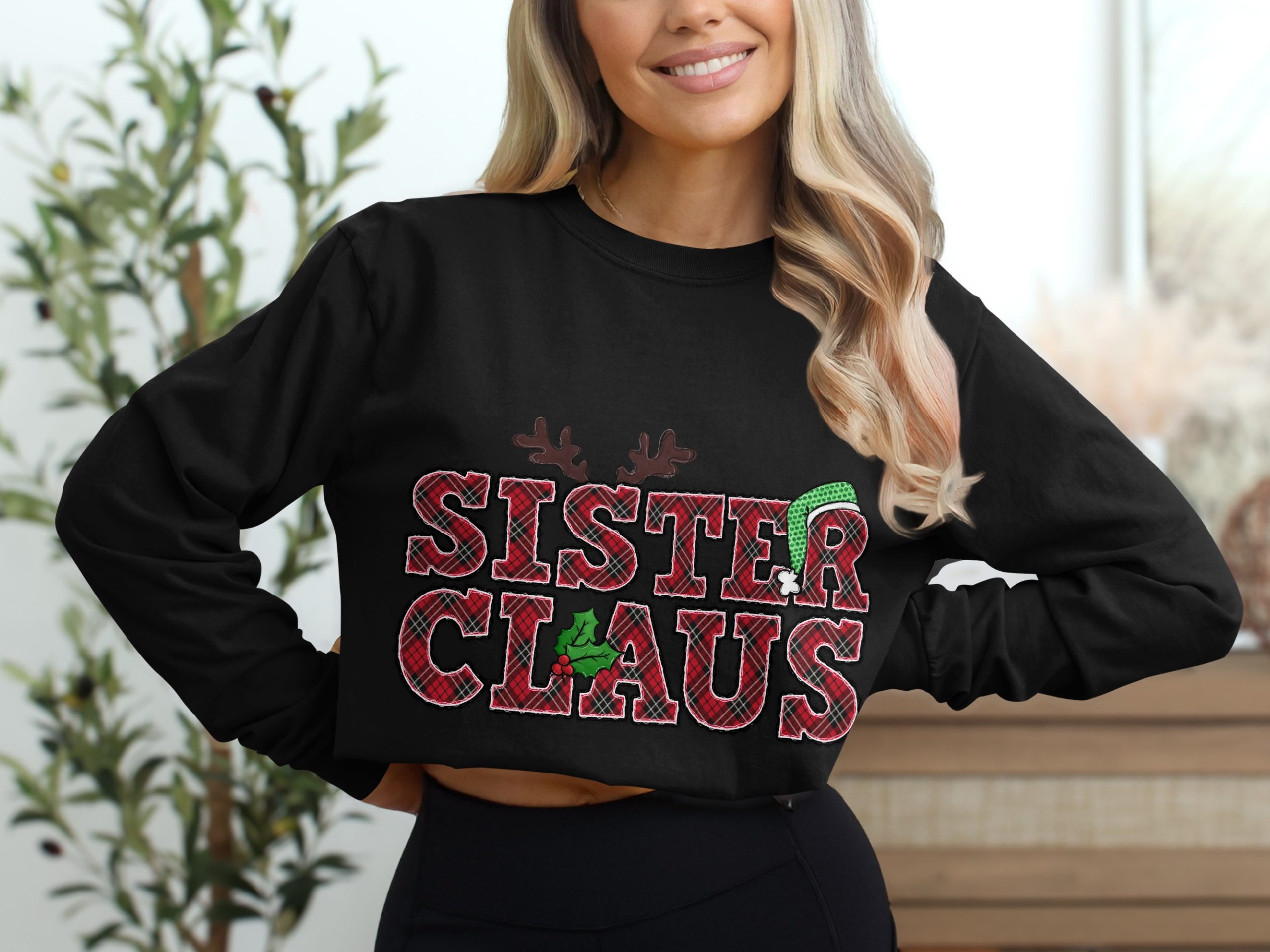 Sister Claus Long Sleeve T-Shirt, Christmas Shirt, Funny Christmas Shirt, Holiday Shirt, Family Christmas, Xmas, Holiday Gift - Image 2