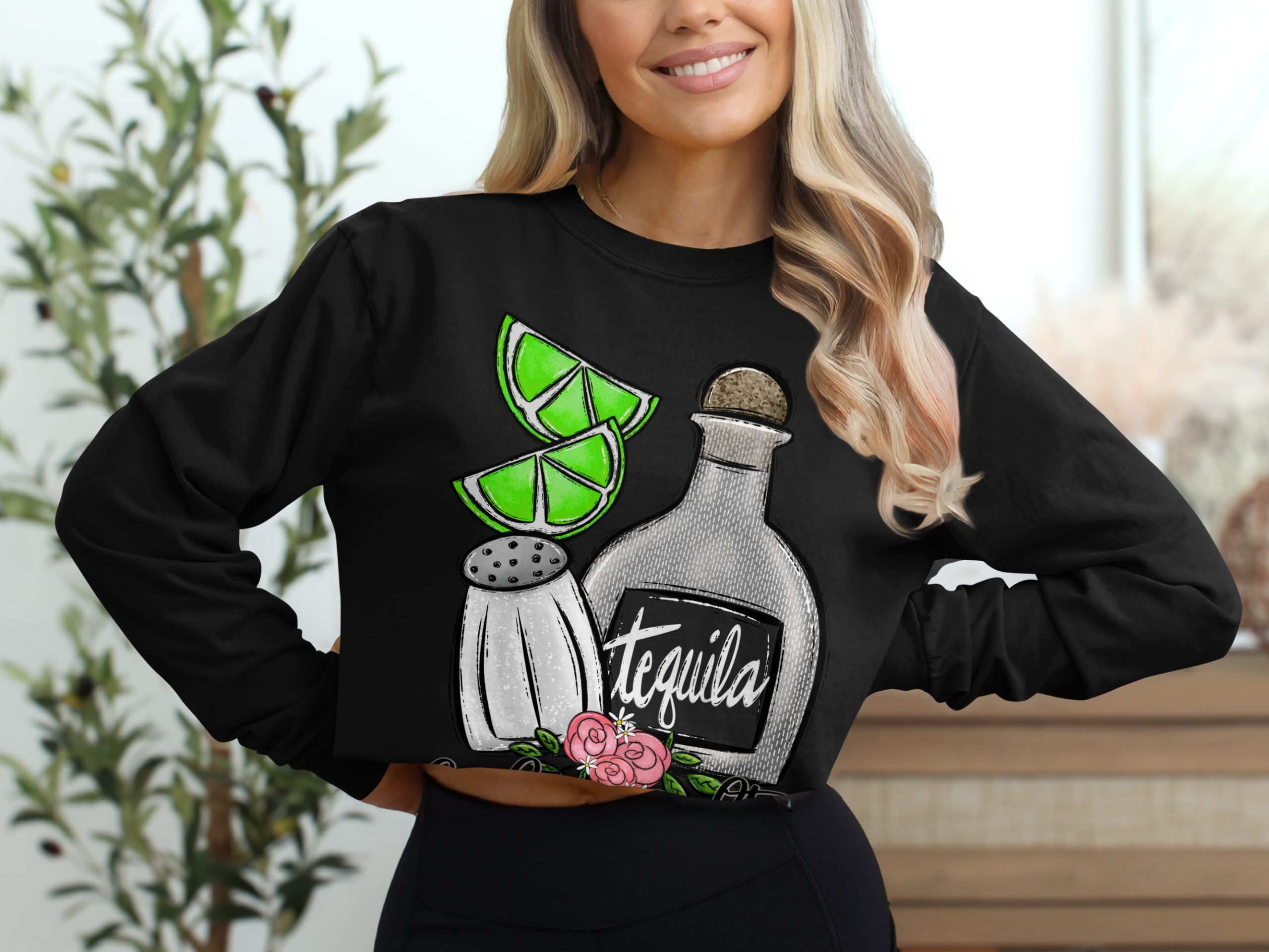 Feeling Salty Long Sleeve T-Shirt, Tequila Lime Art, Drink Lover Tee, Funny Drinking Shirt, Party Outfit, Bartender Gift, Summer Vibes - Image 2
